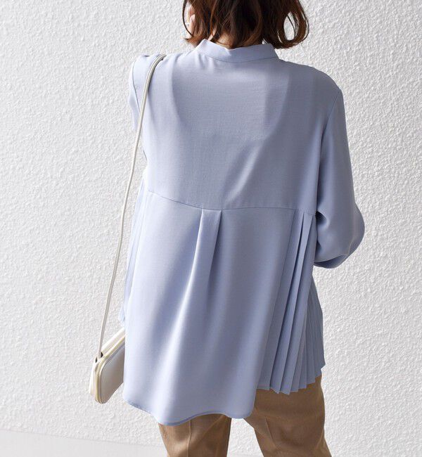SHIPS for women「《一部追加予約》【WEB限定】〈手洗い可能〉ストレッチ ジョーゼット プリーツ ブラウス」|シャツ・ブラウス|