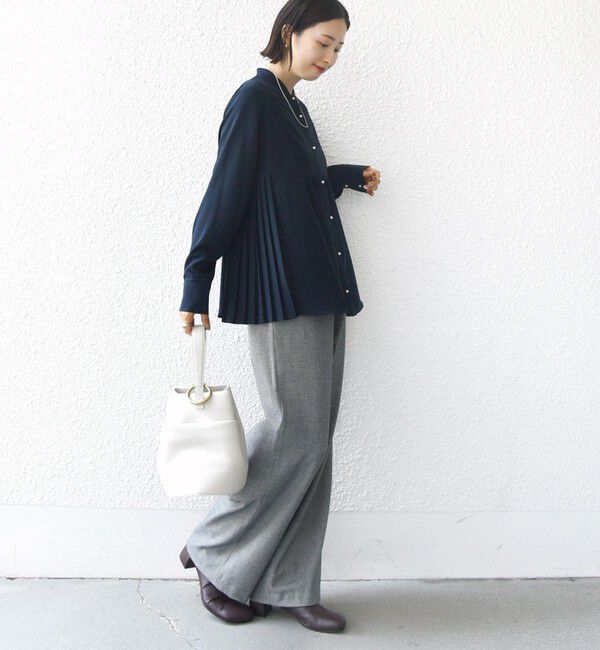 SHIPS for women「《一部追加予約》【WEB限定】〈手洗い可能〉ストレッチ ジョーゼット プリーツ ブラウス」|シャツ・ブラウス|