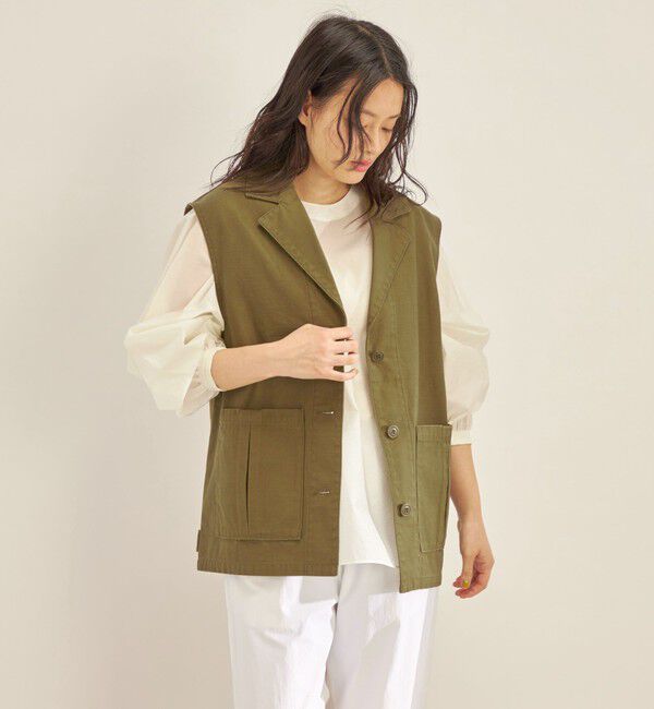 SHIPS for women「Odub:〈洗濯機可能〉ミリタリー ジレ◇」|ベスト・ジレ|