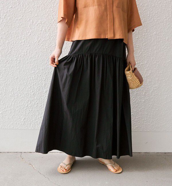 SHIPS for women「〈手洗い可能〉タフタ ティアード ロング スカート」|スカート|