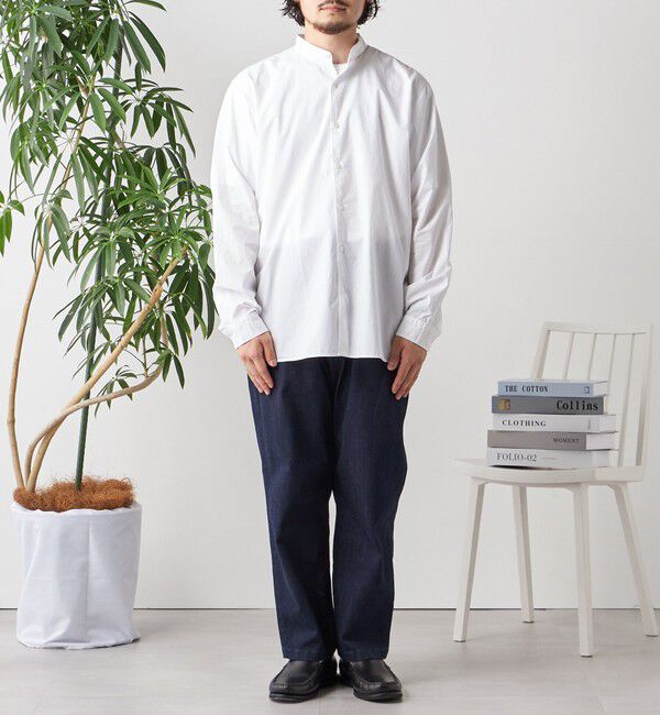 SHIPS any「SHIPS any: ストライプ / ソリッド リラックス バンドカラー シャツ 25AW◇」|シャツ・ブラウス|