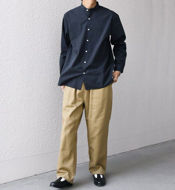 SHIPS any「SHIPS any: ストライプ / ソリッド リラックス バンドカラー シャツ 25AW◇」|シャツ・ブラウス|