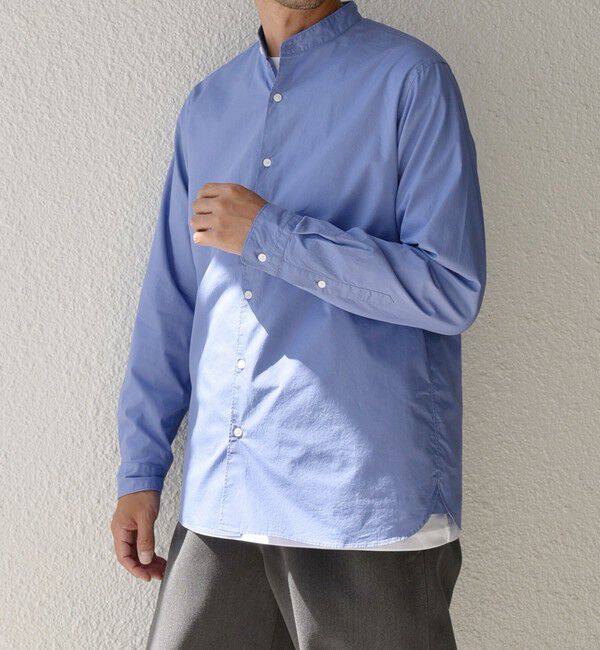 SHIPS any「SHIPS any: ストライプ / ソリッド リラックス バンドカラー シャツ 25AW◇」|シャツ・ブラウス|