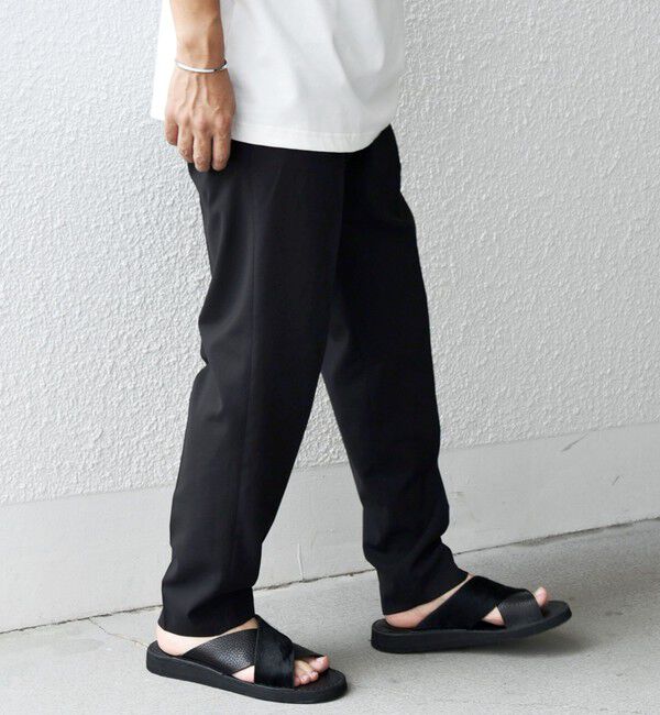 SHIPS any「SHIPS any: COOLMAX ジャストレングス テーパード パンツ ＜セットアップ対応＞◇」|チノ|ブラック