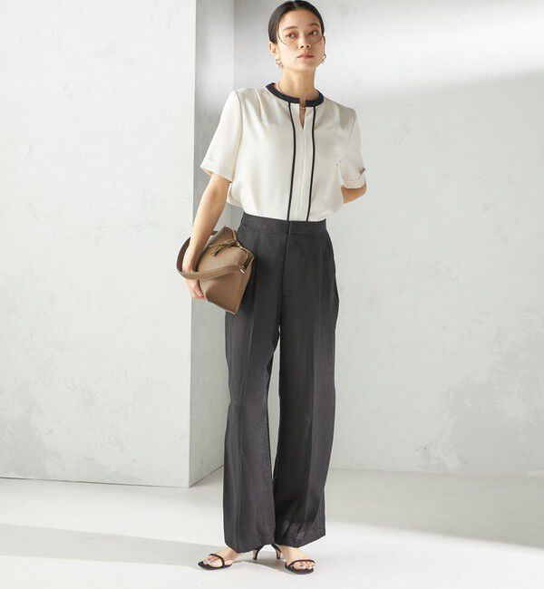 SHIPS for women「〈手洗い可能〉麻混 タック ワイド パンツ」|その他|