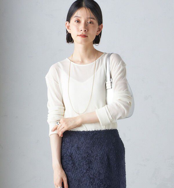 SHIPS for women「〈手洗い可能〉シアー ストレッチ クルーネック プルオーバー」|Tシャツ・カットソー|