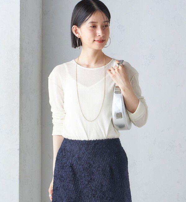 SHIPS for women「〈手洗い可能〉シアー ストレッチ クルーネック プルオーバー」|Tシャツ・カットソー|