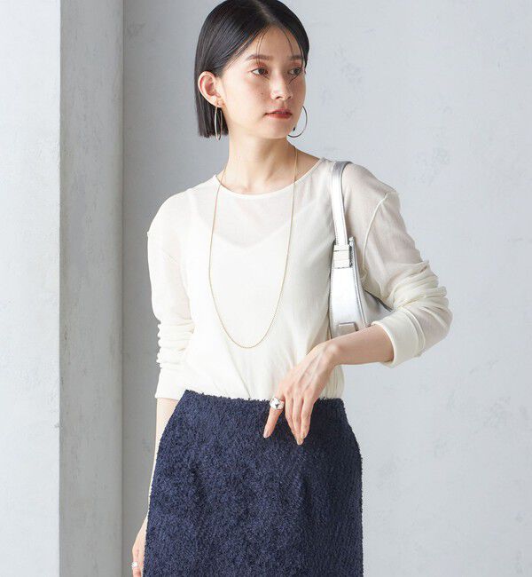 SHIPS for women「〈手洗い可能〉シアー ストレッチ クルーネック プルオーバー」|Tシャツ・カットソー|