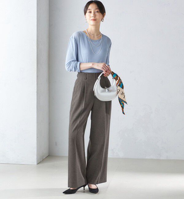 SHIPS for women「〈手洗い可能〉シアー ストレッチ クルーネック プルオーバー」|Tシャツ・カットソー|