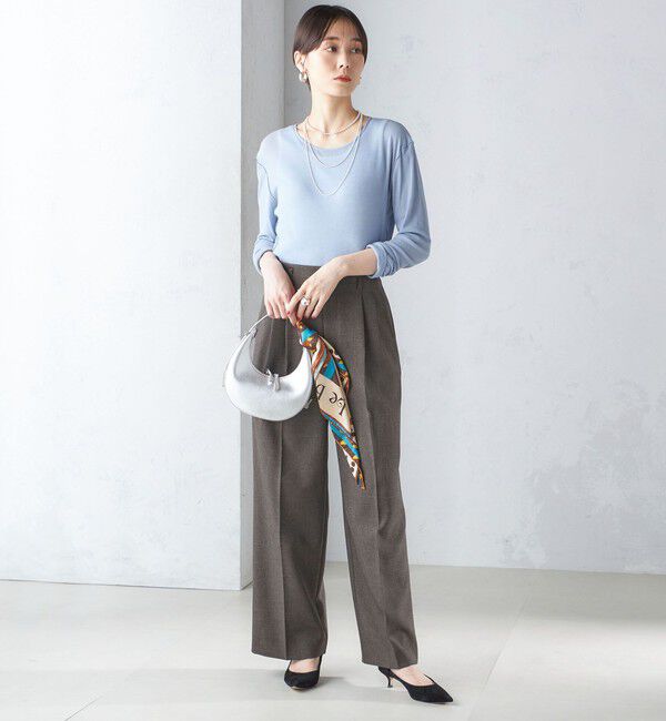 SHIPS for women「〈手洗い可能〉シアー ストレッチ クルーネック プルオーバー」|Tシャツ・カットソー|