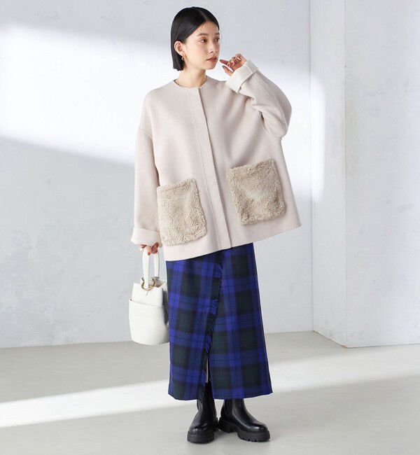 SHIPS for women「チェック フリンジ スカート」|スカート|