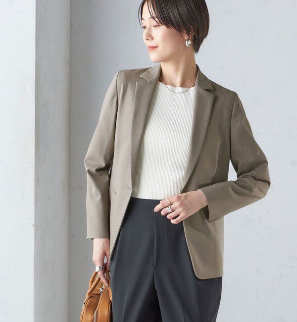 SHIPS for women「〈手洗い可能〉ツイル ストレッチ テーラード ジャケット（セットアップ対応）」|テーラードジャケット|ベージュ系