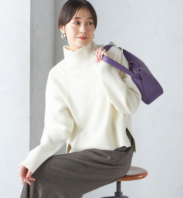 SHIPS for women「〈手洗い可能〉7G ウール カシミヤ ハイネック プルオーバー」|ニット・セーター|