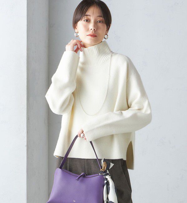 SHIPS for women「〈手洗い可能〉7G ウール カシミヤ ハイネック プルオーバー」|ニット・セーター|