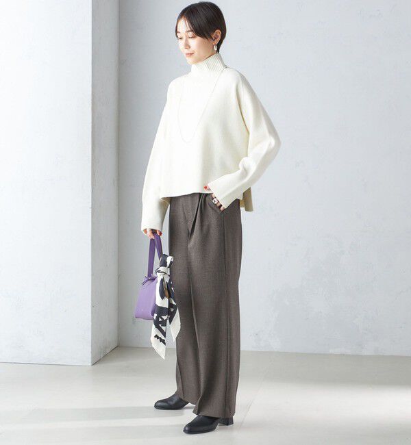 SHIPS for women「〈手洗い可能〉7G ウール カシミヤ ハイネック プルオーバー」|ニット・セーター|