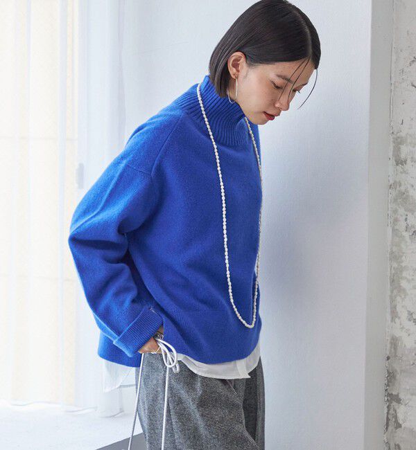 SHIPS for women「〈手洗い可能〉7G ウール カシミヤ ハイネック プルオーバー」|ニット・セーター|