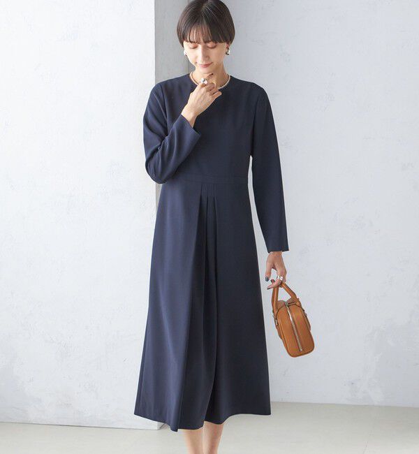 SHIPS for women「〈手洗い可能〉トリアセテート混 フロント タック ワンピース（セットアップ対応）」|ワンピース|