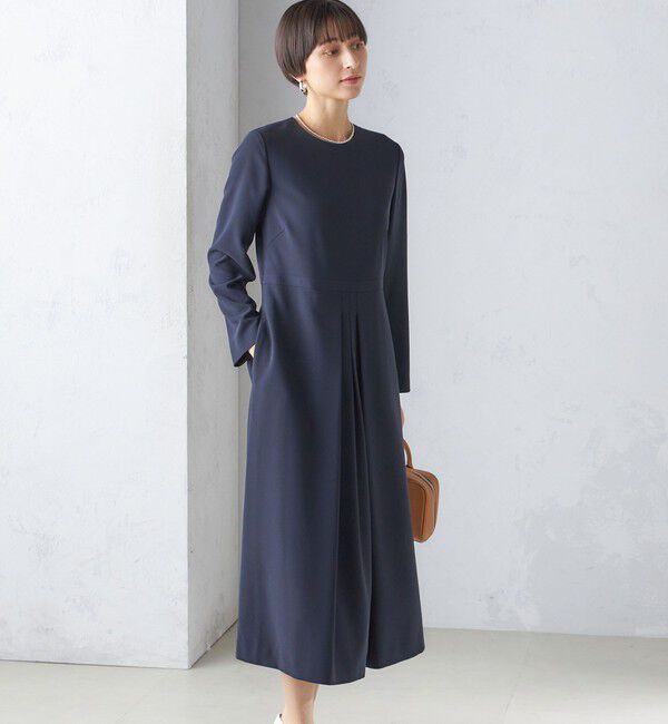 SHIPS for women「〈手洗い可能〉トリアセテート混 フロント タック ワンピース（セットアップ対応）」|ワンピース|