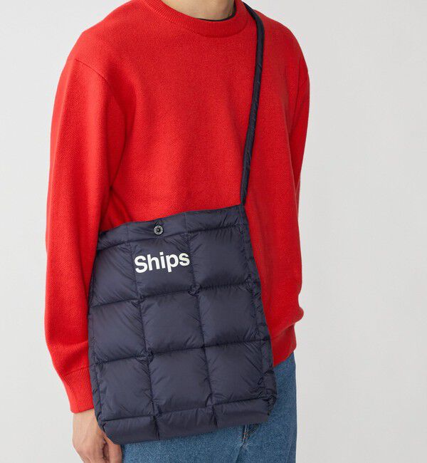 SHIPS「【WEB限定/SHIPS別注】TAION: ダウン スクエア ショルダー バッグ」|ショルダー・メッセンジャー|ネイビー