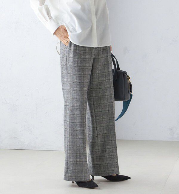 SHIPS for women「〈手洗い可能〉両面起毛 セミフレア チェック パンツ」|その他|