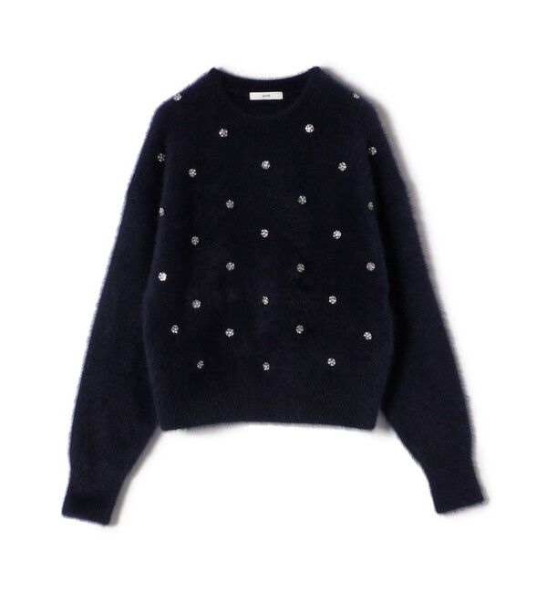 SHIPS for women「〈手洗い可能〉ビジュー FOX クルーネック プルオーバー」|ニット・セーター|