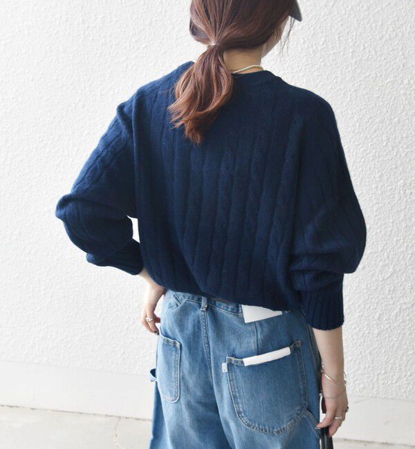 SHIPS any「【WEB限定】SHIPS any:〈手洗い可能〉ヤク ケーブル クルーネック ニット プルオーバー 2」|ニット・セーター|