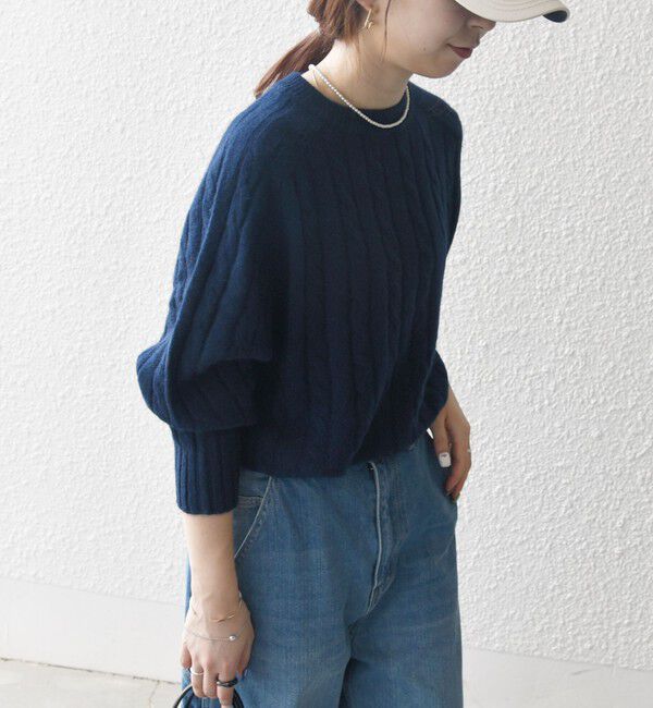 SHIPS any「【WEB限定】SHIPS any:〈手洗い可能〉ヤク ケーブル クルーネック ニット プルオーバー 2」|ニット・セーター|