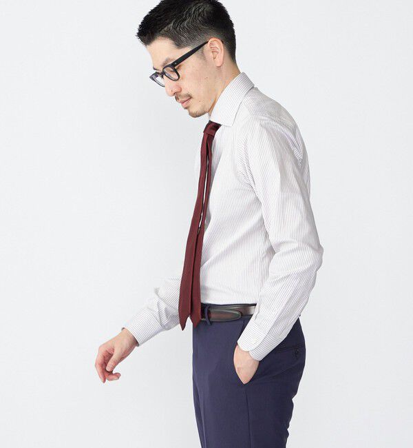 SHIPS「SHIPS: イージーアイロン ドビー ストライプ ワイドカラー シャツ」|シャツ・ブラウス|