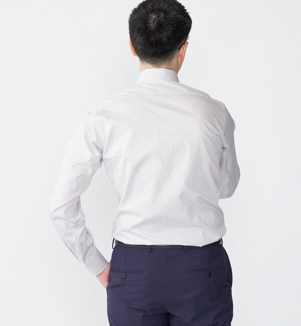 SHIPS「SHIPS: イージーアイロン ドビー ストライプ ワイドカラー シャツ」|シャツ・ブラウス|