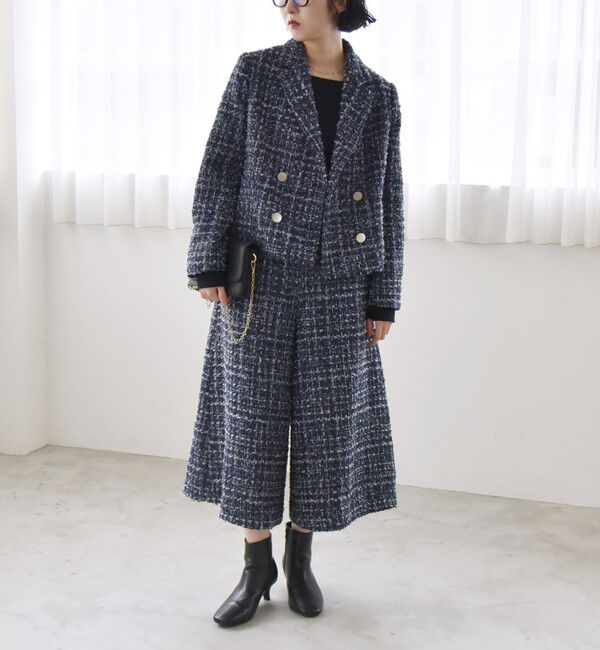 quaranciel「quaranciel: ツイード クロップド パンツ（セットアップ対応）」|その他|