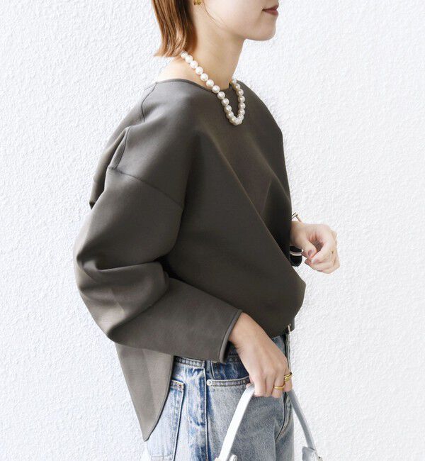 SHIPS for women「〈洗濯機可能〉ダンボール ラウンドヘム プルオーバー」|スウェット・ジャージ|