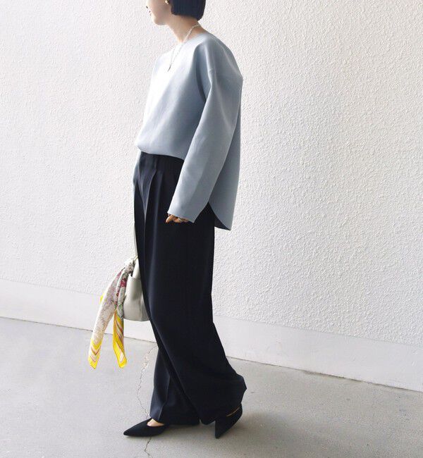 SHIPS for women「〈洗濯機可能〉ダンボール ラウンドヘム プルオーバー」|スウェット・ジャージ|