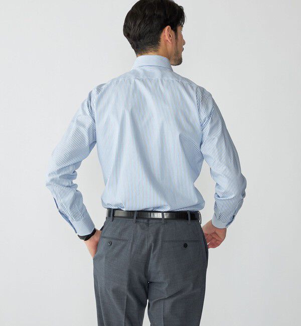 SHIPS「SHIPS:〈FUNCTION〉イージーアイロン  ロンドンストライプ ワイドカラー シャツ」|シャツ・ブラウス|