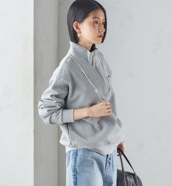 SHIPS for women「【SHIPS別注】LOGAN KNITTING MILLS: ハーフ ジップ プルオーバー」|スウェット・ジャージ|