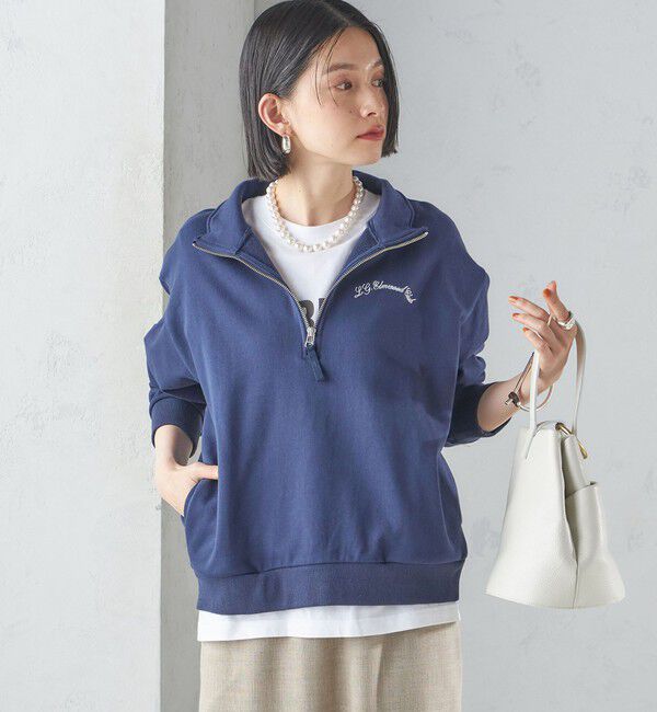 SHIPS for women「【SHIPS別注】LOGAN KNITTING MILLS: ハーフ ジップ プルオーバー」|スウェット・ジャージ|