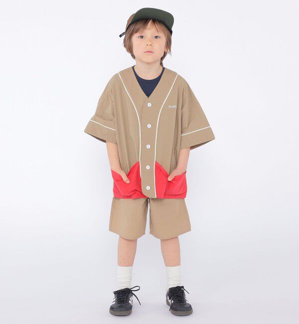 SHIPS KIDS「SHIPS KIDS:100～130cm / ベースボール シャツ」|シャツ・ブラウス|ベージュ