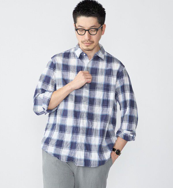 SHIPS「SHIPS: BEZ ウォッシュド チェック ロングスリーブ シャツ」|シャツ・ブラウス|