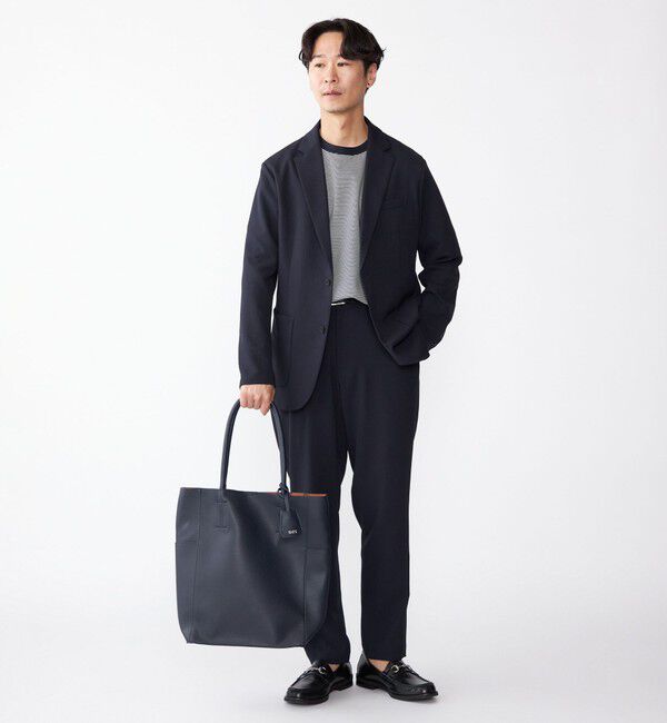 SHIPS「【WEB限定】SHIPS: 合成皮革 ヴァーティカル ビズ トート バッグ (クラッチバッグ付き)」|トートバッグ|