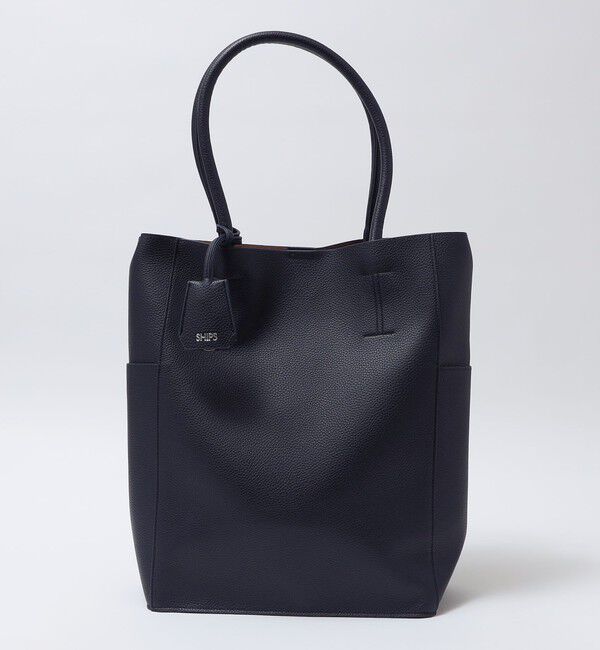 SHIPS「【WEB限定】SHIPS: 合成皮革 ヴァーティカル ビズ トート バッグ (クラッチバッグ付き)」|トートバッグ|