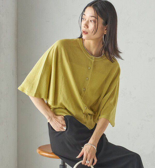 SHIPS for women「〈手洗い可能〉ホール ガーメント ケープ デザイン カーディガン」|カーディガン|