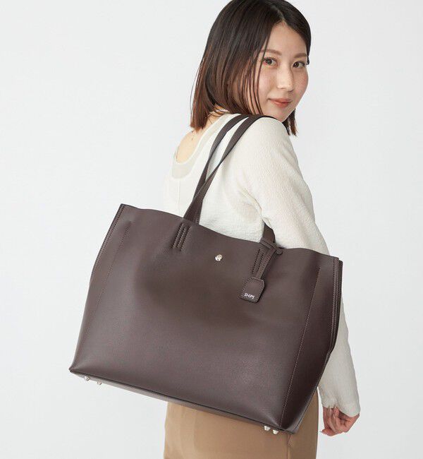 SHIPS「【WEB限定】SHIPS: ライトウェイト 合成皮革 ビズ ホリゾンタル ジップ ブリーフ バッグ」|トートバッグ|