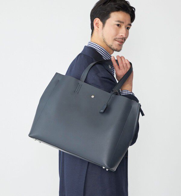 SHIPS「【WEB限定】SHIPS: ライトウェイト 合成皮革 ビズ ホリゾンタル ジップ ブリーフ バッグ」|トートバッグ|