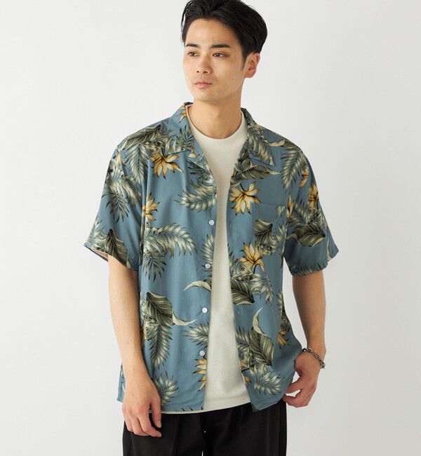 SHIPS Colors 「SHIPS Colors:〈洗濯機可能〉レーヨン プリント シャツ」|シャツ・ブラウス|ブルー