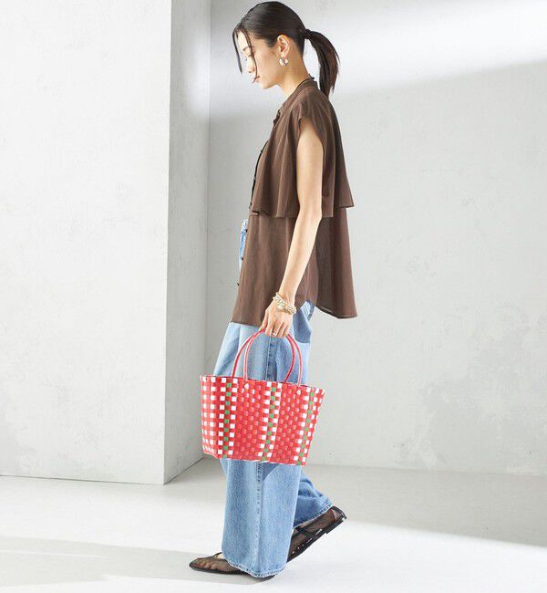 SHIPS for women「〈手洗い可能〉シアー トリコット フレア ヨーク ノースリーブ ブラウス」|シャツ・ブラウス|