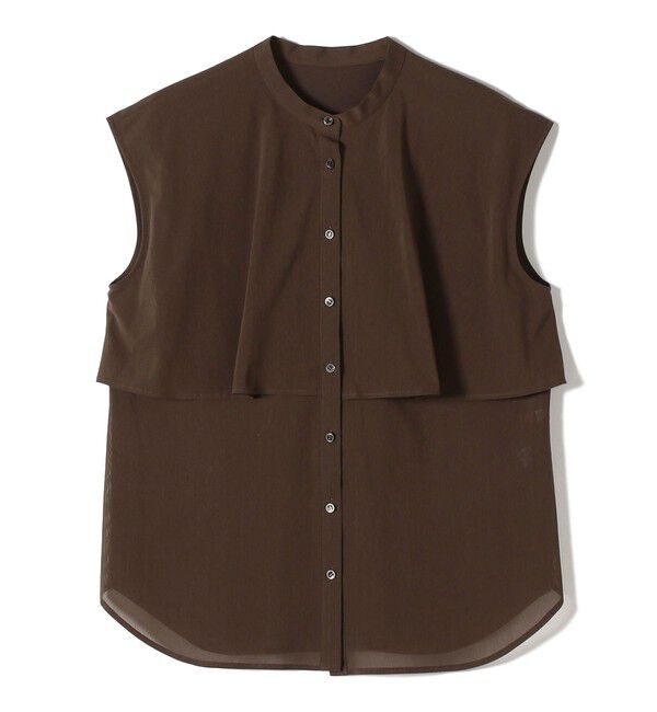 SHIPS for women「〈手洗い可能〉シアー トリコット フレア ヨーク ノースリーブ ブラウス」|シャツ・ブラウス|