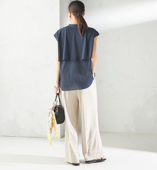 SHIPS for women「〈手洗い可能〉シアー トリコット フレア ヨーク ノースリーブ ブラウス」|シャツ・ブラウス|