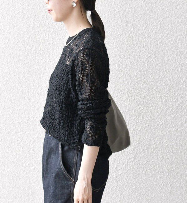 SHIPS any「SHIPS any:〈手洗い可能〉フラワー メッシュ クルーネック プルオーバー」|Tシャツ・カットソー|