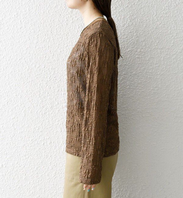 SHIPS any「SHIPS any:〈手洗い可能〉フラワー メッシュ クルーネック プルオーバー」|Tシャツ・カットソー|