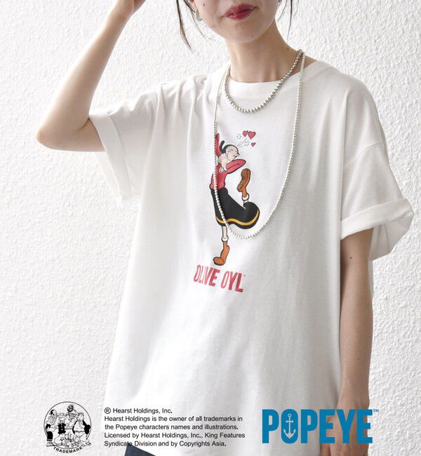 SHIPS any「SHIPS any:〈洗濯機可能〉OLIVE OYL(TM) プリント TEE」|Tシャツ・カットソー|ホワイト系3