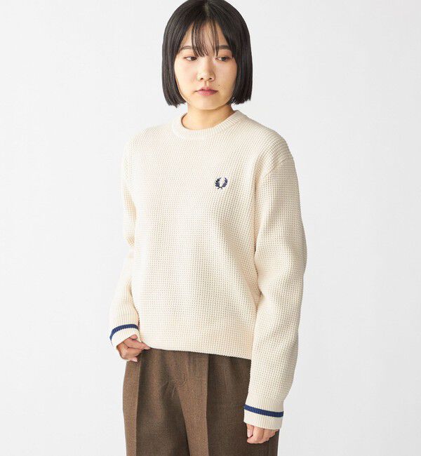 SHIPS「【SHIPS別注】FRED PERRY: シングル ティップ ワッフル ニット」|ニット・セーター|